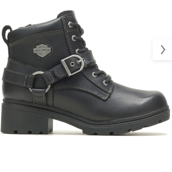 Harley-Davidson Shoes - Harley Davidson HD Tegan Women's Size 10  Lace Boot Buckle Leather Motorcycle
